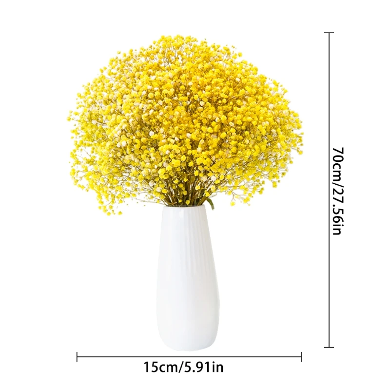 

45BC Babies Breath Gypsophila Bouquet Bright Color Dried Flower Luxuriant Artificial Flora for Photo Props Office DIY Decor