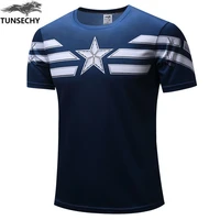 Tshirt 2021New Print Shirt Mens Short Sleeve Hot Captain Inspired Comic Book America Superhero Printed T-Shirt