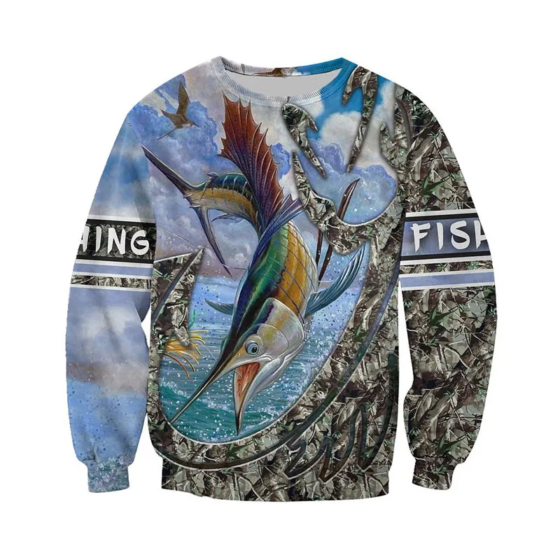 

Beautiful fishing Carmo 3D full print art zipper shirt casual shirt fashion street hip-hop Hoodie