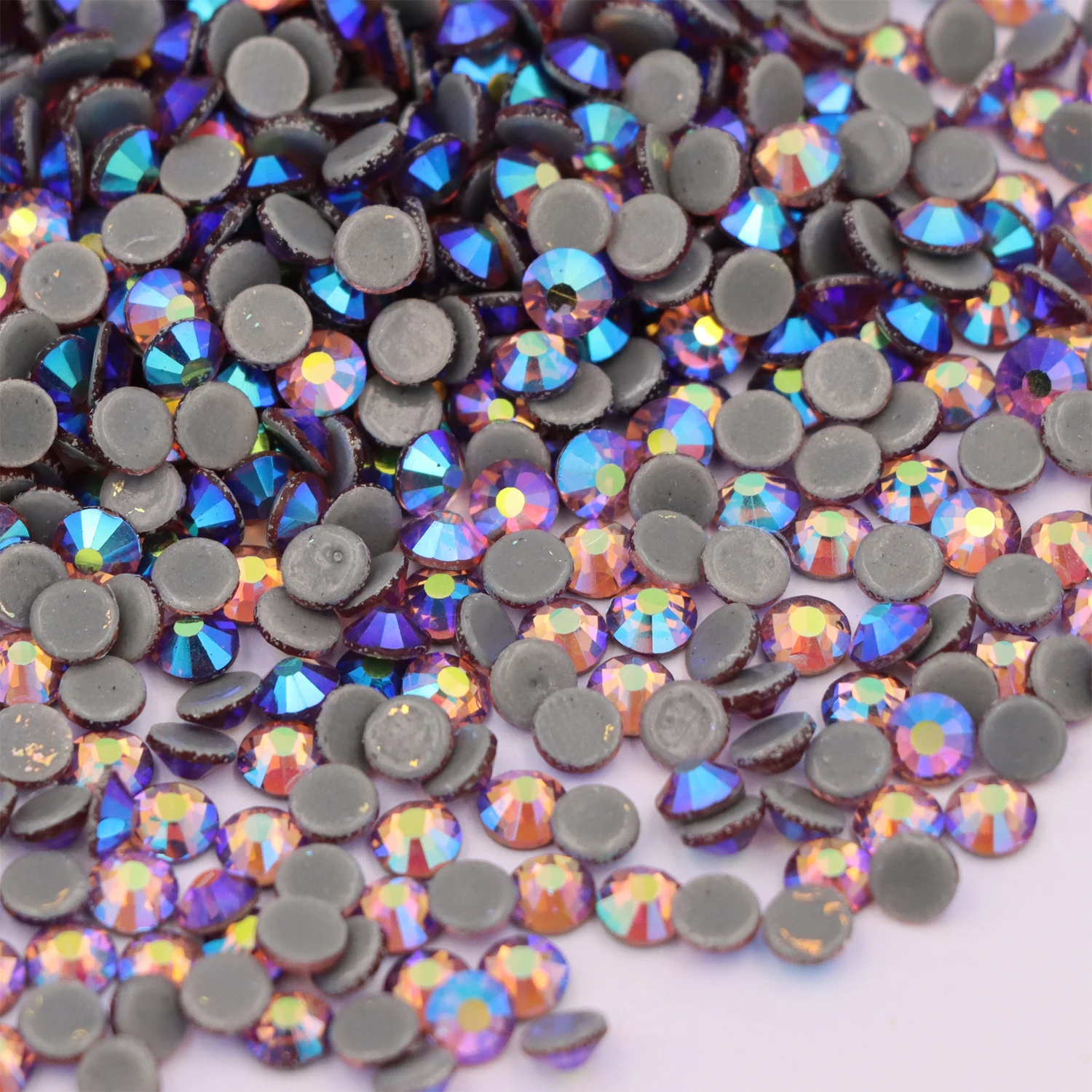 Светильник лый аметист AB Горячая фиксация Стразы Плоская Задняя стеклянная