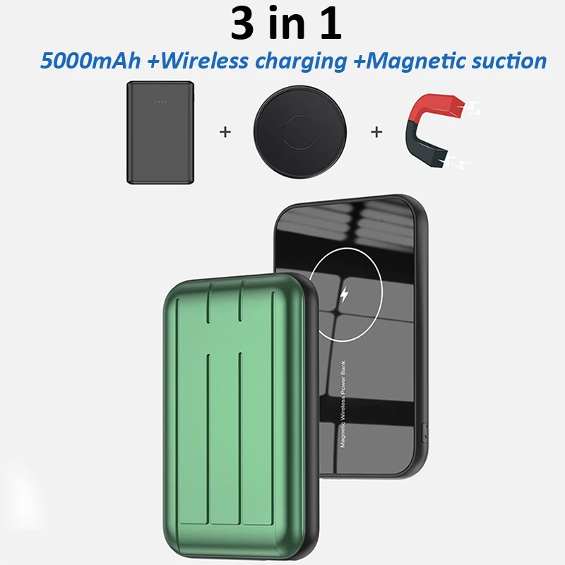 15W Wireless Magnetic Power Bank 5000mAh Fast Charge For iPhone 12 Pro Max 20W PD+QC Ultra-thin Charging Powerbank | Мобильные