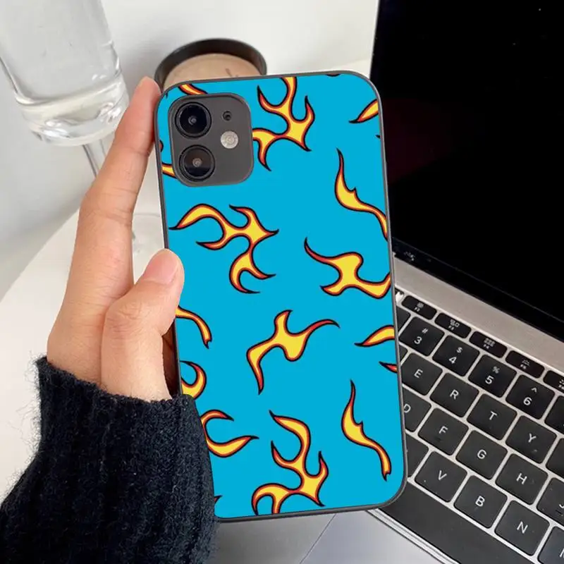 

Purple Flames Phone Case for iPhone 8 7 6S Plus X 5S SE 2020 XR 11 12 mini pro XS MAX