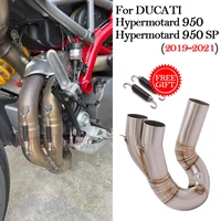 for ducati hypermotard 950 950 sp 2019 2020 2021 motorcycle exhaust modified middle link pipe moto escape joint tube slip on