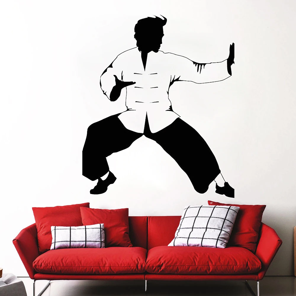 

Kung Fu Wall Decals Fighter Oriental Martial Wall Sticker For Living Room Wall Stickers Vinyl Removable FM-156