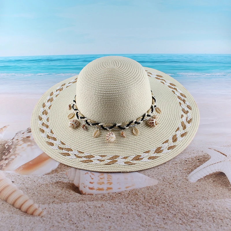 

Korean version conch shell plait lady sunscreen straw hat 2020 new summer beach sun hat big brim Spring holiday leisure straw