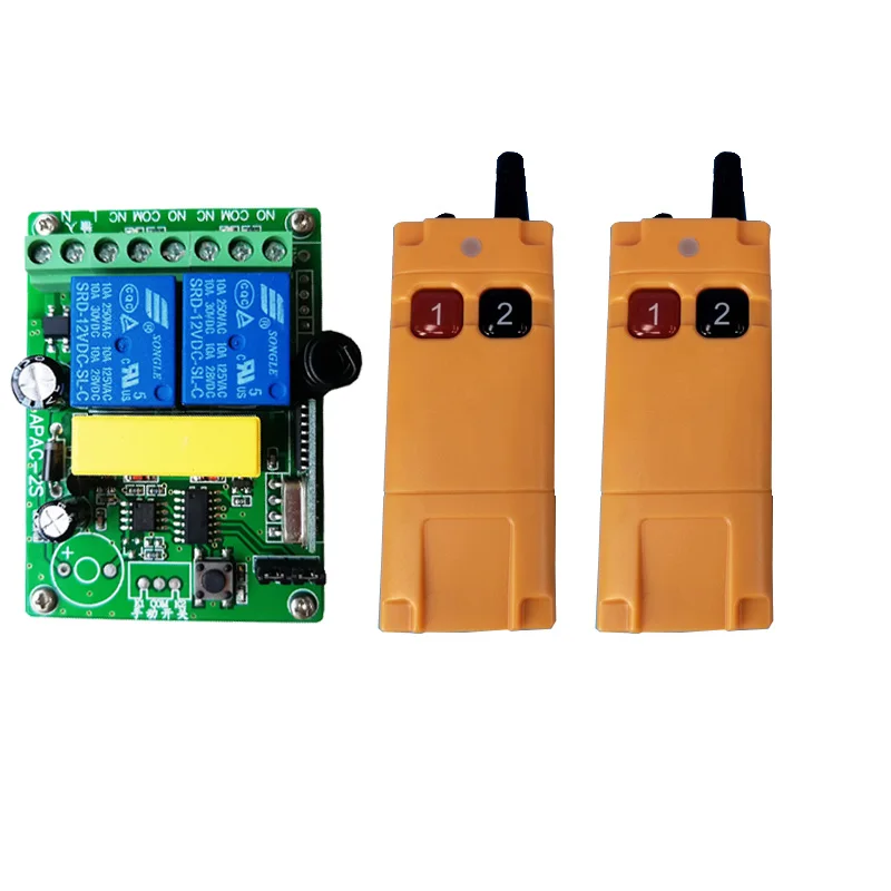 

2000m AC 220 V 2CH 2CH Wireless Remote Control LED Light Switch Relay Output Radio RF Transmitter And 315/433 MHz Receiver