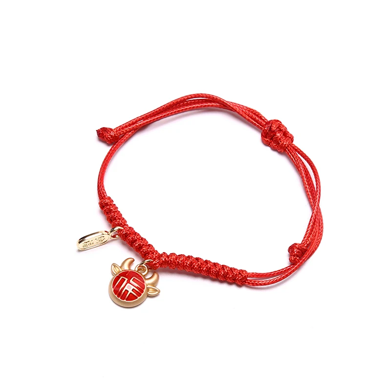 Браслет стразы из красной веревки ручной работы регулируемый браслет бычьей