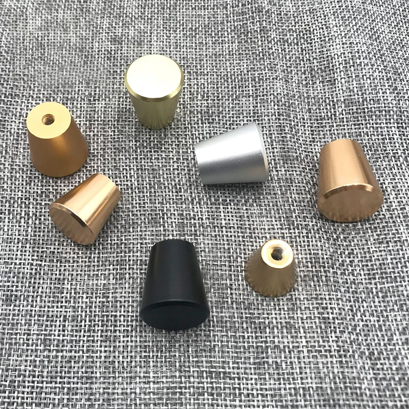 Aluminum Alloy Solid Single-Hole Handle Knob Modern Minimalist Style Drawer Cabinet Dressing Table Cone-Shaped Hardware |