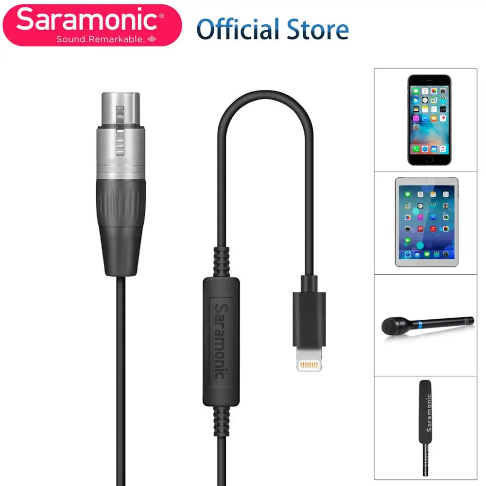 Saramonic LC XLR 6 м Кабель адаптер с вход и Apple Сертифицированный аудиоадаптер разъемом