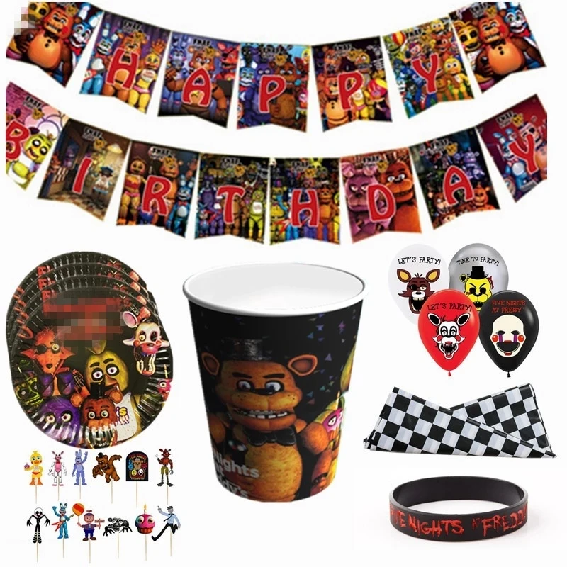 Game FNAF Funtime Freddy birthday party Disposable decorations Party Tableware Set Paper Cups paper plates kids supplies | Дом и сад