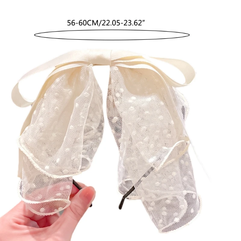 

Dot Lace Headband for Party Big Bows Hairband Daily Headpiece Hair Accessories Photo Prop Party Costume Hair Accessories M6CD