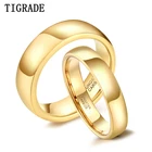 Кольцо вольфрамовое Tigrade золотого цвета для мужчин и женщин, классическое обручальное кольцо для свадьбы, 246 мм, с гравировкой именилоготипа