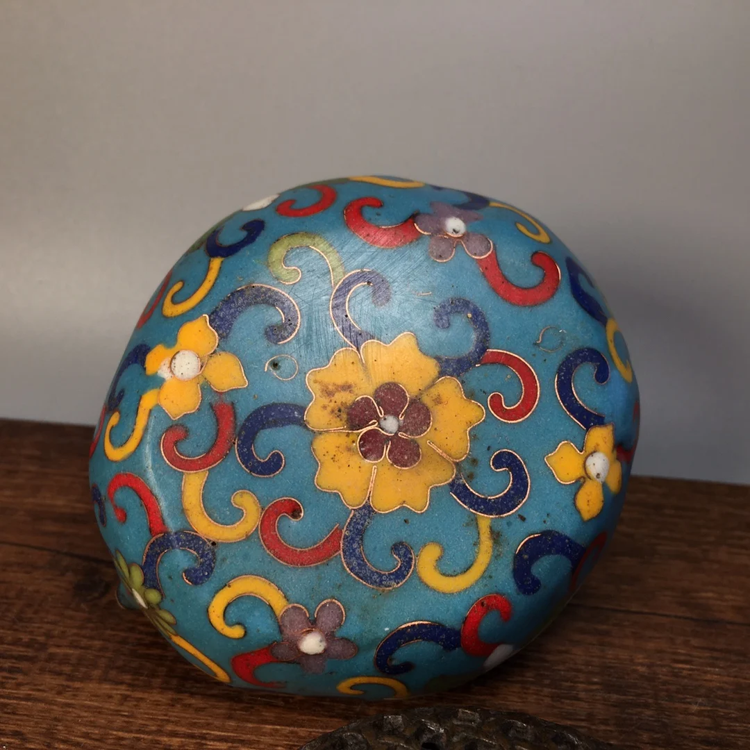 

LaoJunLu Pure Copper Cloisonne Yellow Flower Hand Stove Imitation antique bronze masterpiece collection of solitary Chinese