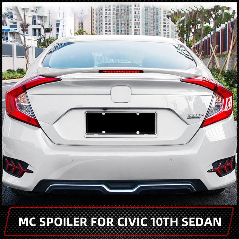 

RearBoot Spoilers Wing For Honda For CivicSedan 2016 17 18 19 20 Carbon Black Trunk Lid Ducktail Lip Spoilers For Civic 10th Gen