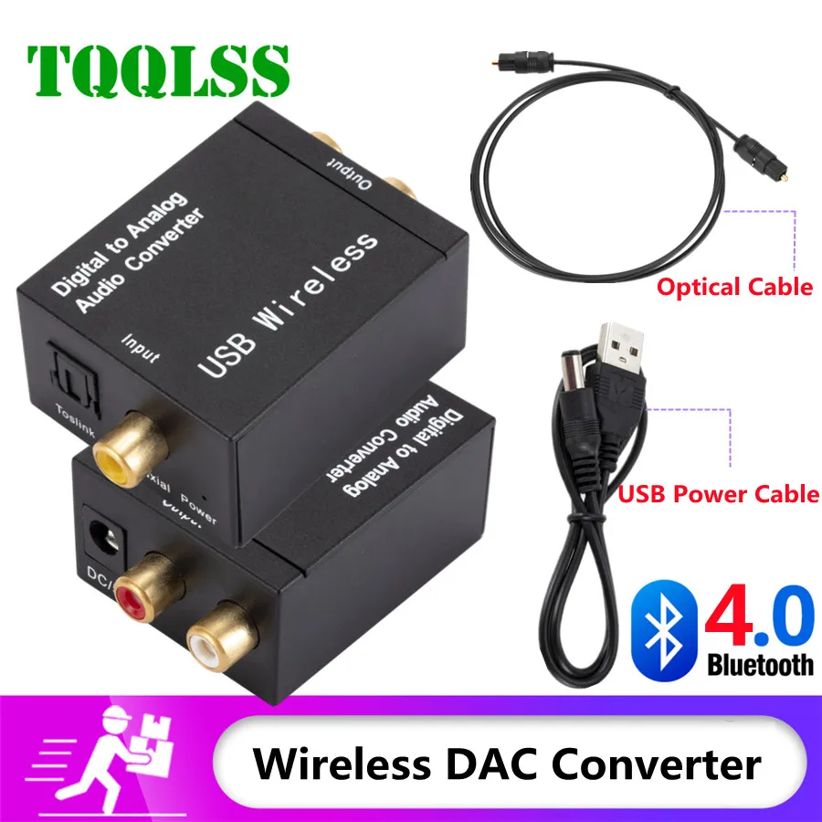 Цифро-аналоговый аудио преобразователь BT 4 0 DAC Toslink коаксиальный сигнал на RCA