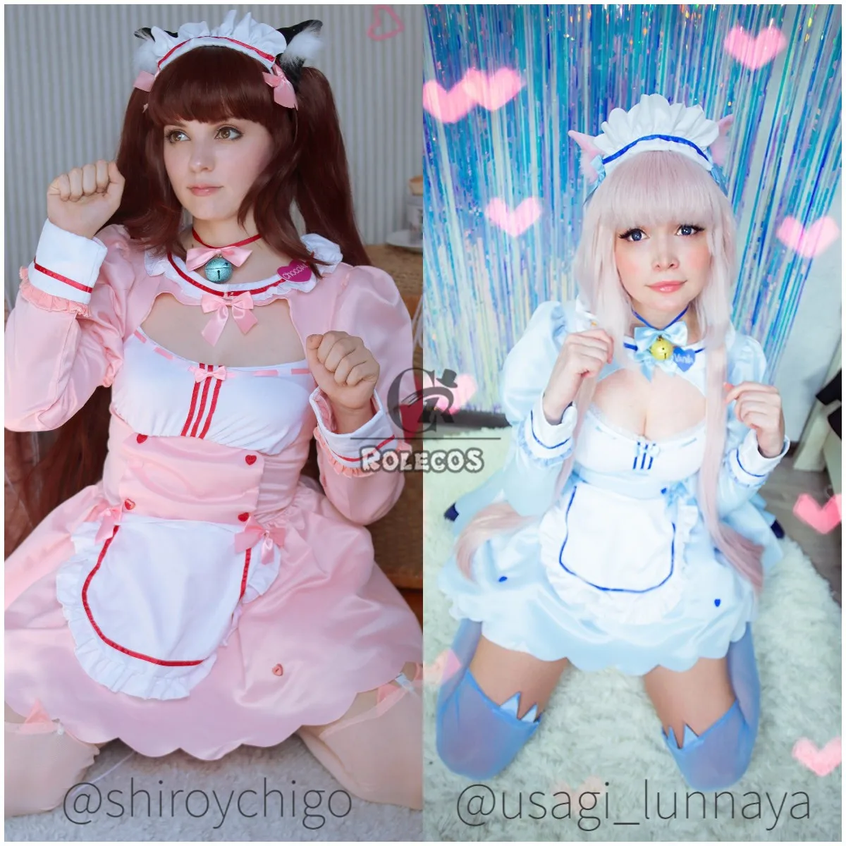 ROLECOS NEKOPARA Vol.4 костюмы для косплея Chocola Ванильная горничная платье Косплей Костюм