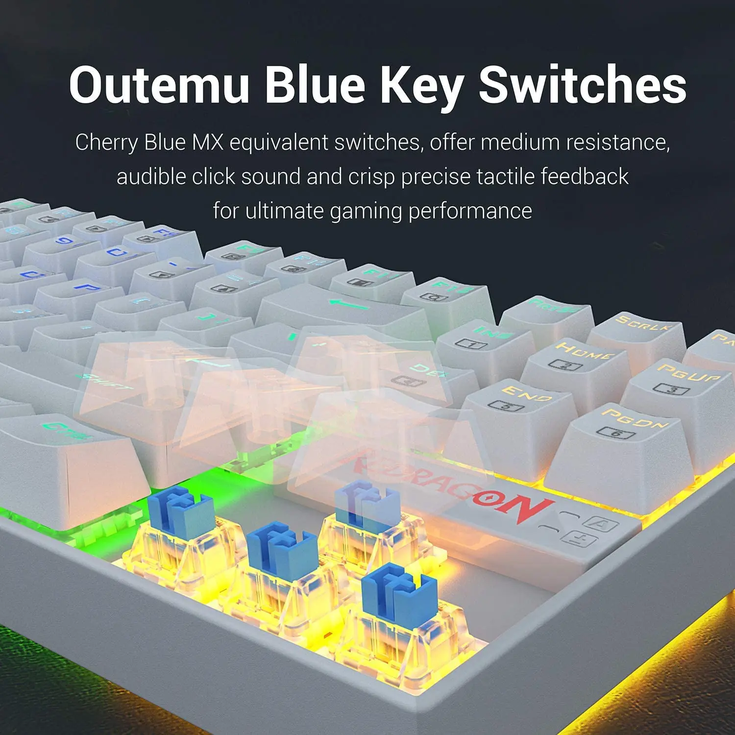 

Redragon K552, , 60% , 87 , Kumara, Cherry MX Blue, Windows PC