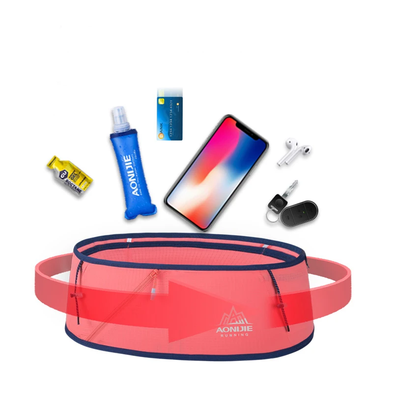 AONIJIE Running Belt Hydration Waist Pack Waist Bag Phone Holder For Outdoor Trailing Running Camping Hiking 250ml Water Bottle