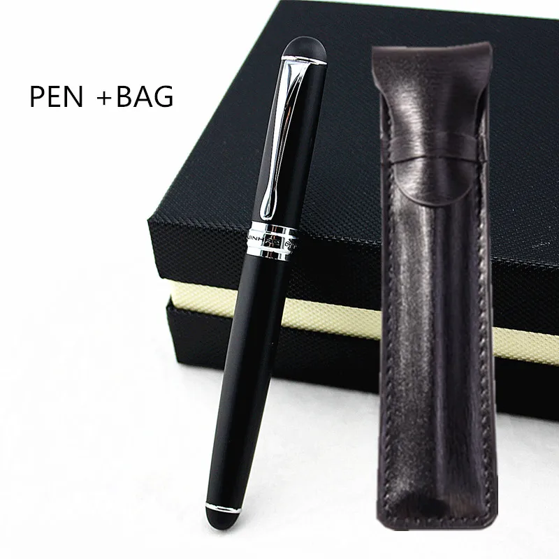 Ручка перьевая Jinhao X750 для письма, роскошные Канцтовары для школы и офиса, металлическая каллиграфическая чернильная ручка (матовый черный)