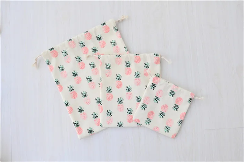 Сумка из хлопка и льна с ананасовым шнурком ручной работы дорожная сумка для