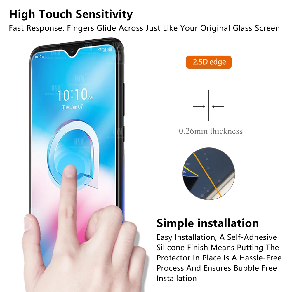 2 шт Alcatel 3L 2020 закаленное стекло для Защита экрана Защитная стеклянная пленка |