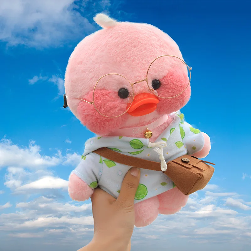 

Мультяшная плюшевая желтая утка LaLafanfan для кафе, 30 см, Мягкая Милая утка, искусственная утка, футболка, животное, подушка для девочек, детский ...