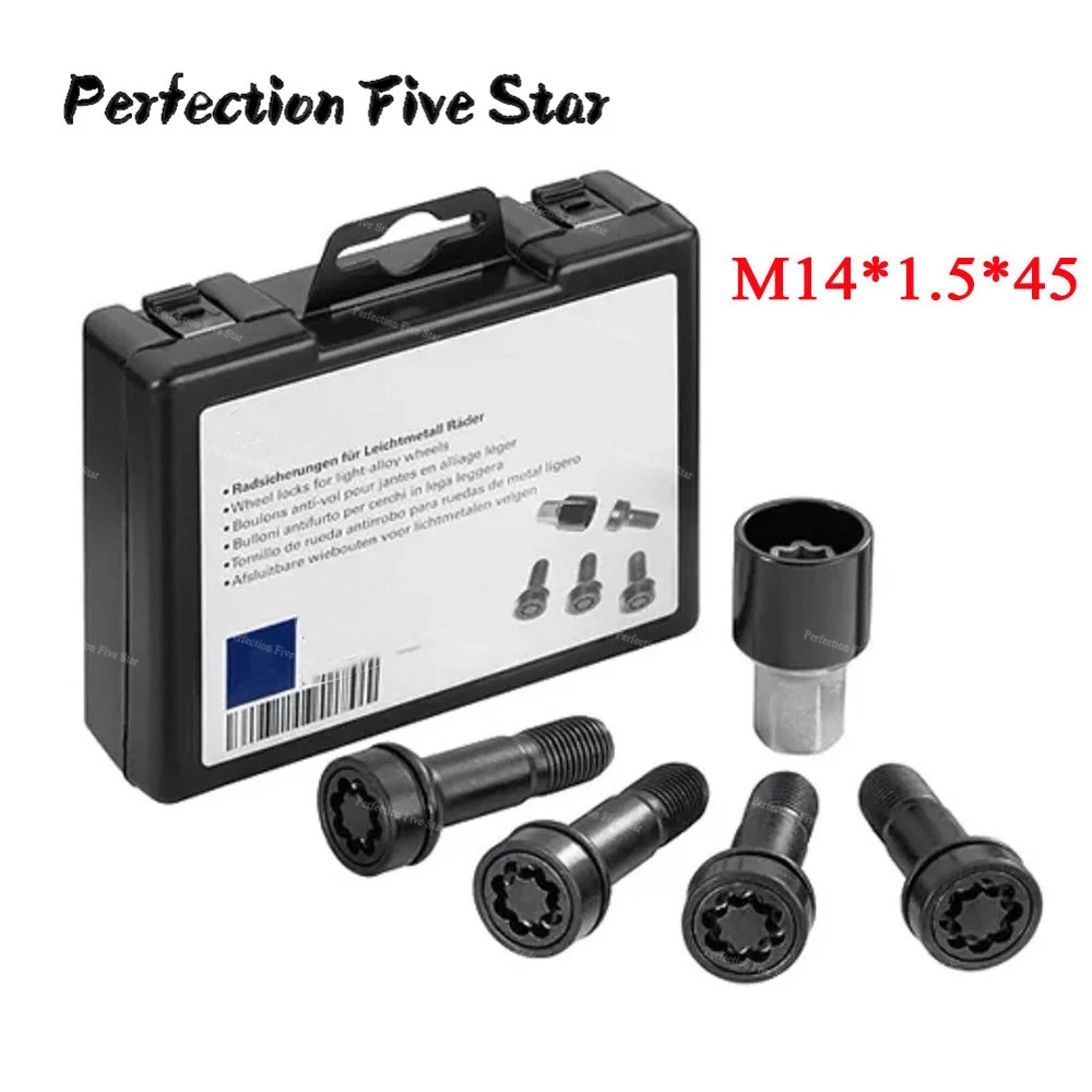 1 комплект черные замки на колесные болты M14x1 5x45 A0019901707 для Mercedes Benz E Class GLC GL GLS GLK M GLE