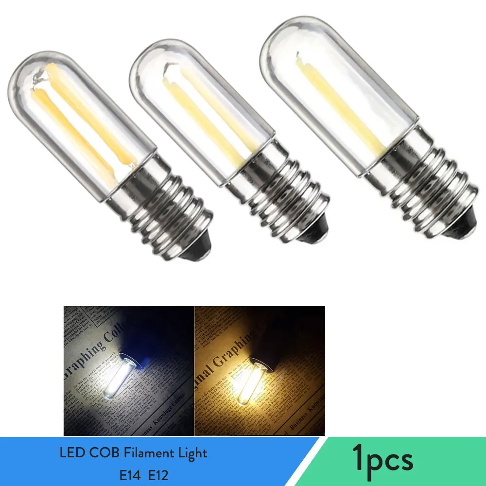 1W 2W 4W LED COB Filament Light Bulbs Mini E12 E14 Warm / Cold White Lamps for Refrigerator Fridge Home Lighting Replace
