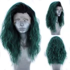Харизма короткий парик Омбре зеленый синтетический кружевной передний парик короткий Боб Стиль термостойкие волосы вьющиеся парики для женщин