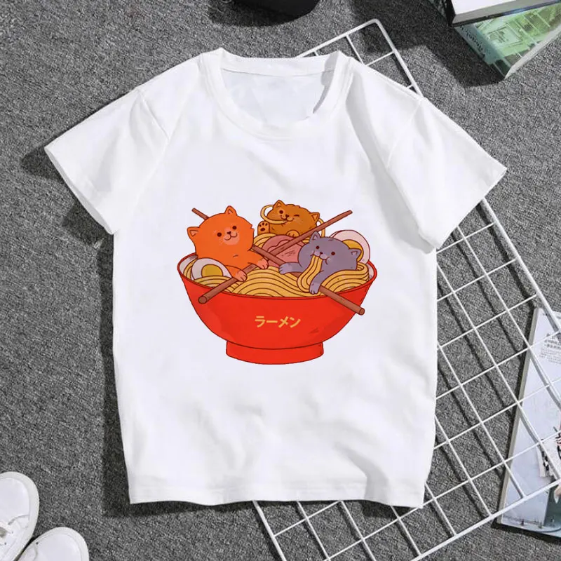

Streetwear Girl Clothes Fashion Baby Tee Casual Kawaii Boys T Shirts Cats Play Games Active Children Girls Tops Summer Novelty