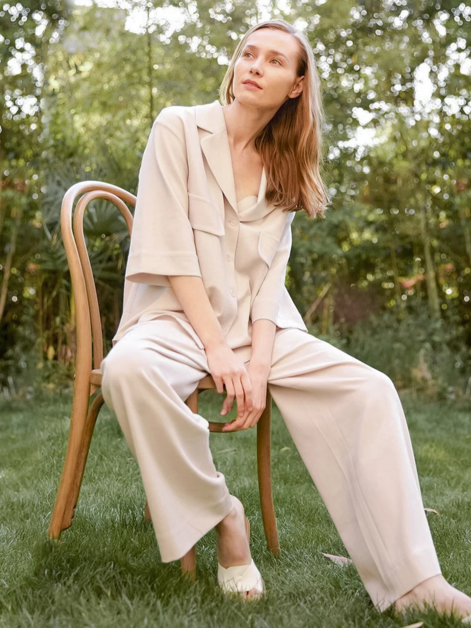 

Комплекты одежды из хлопка и льна, женская ночная сорочка с отложным воротником и брюки, Женский комплект из 2 предметов, ночная рубашка с ка...