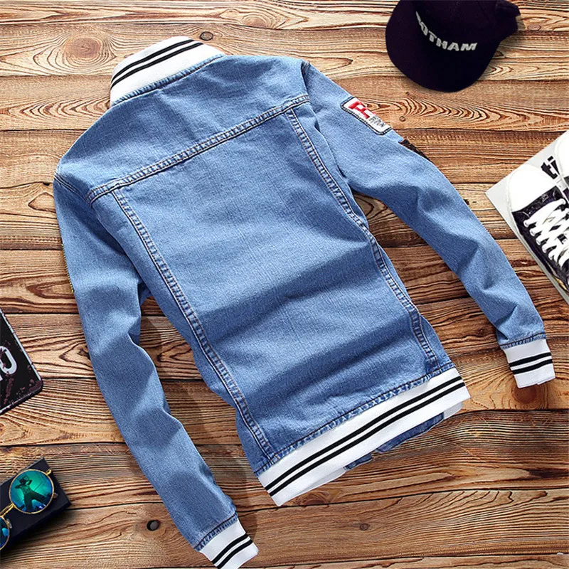 2019 новая весенне-осенняя куртка-пилот джинсовая мужская повседневная модная