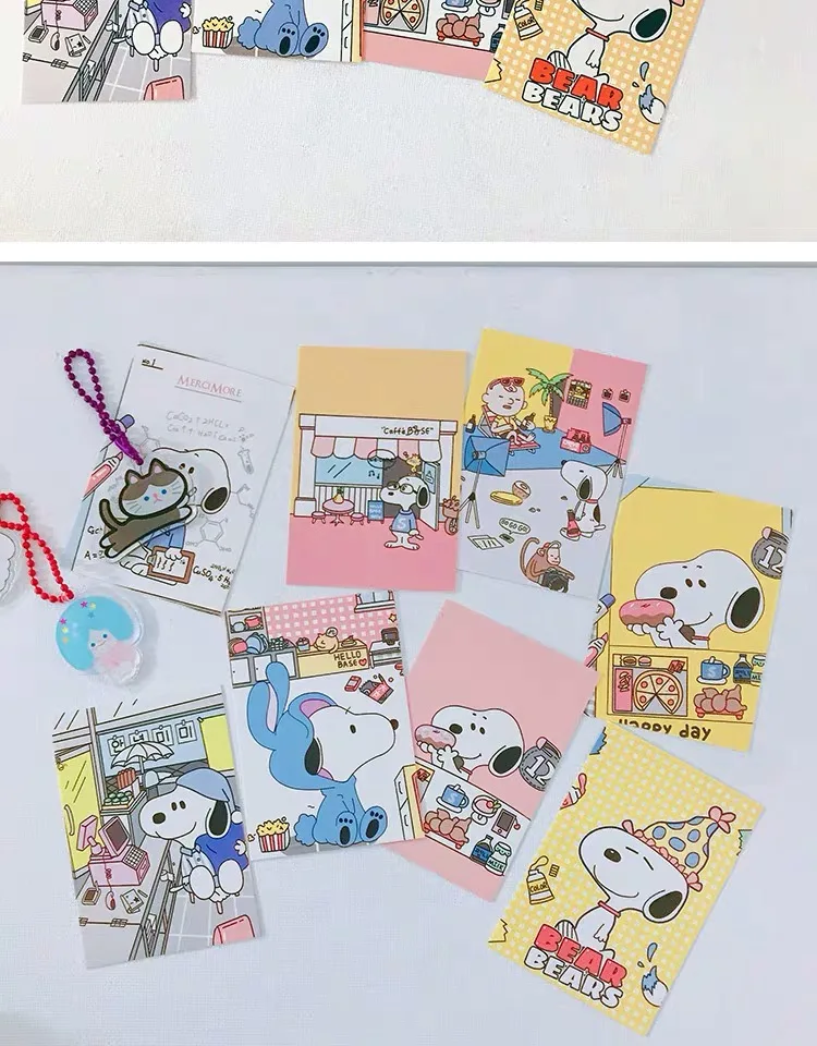 8 шт. Ins Peanuts изгой карта собаки милый мультфильм доска для сообщений доска для фото дисплей доска украшение стены визитная карточка дисплей