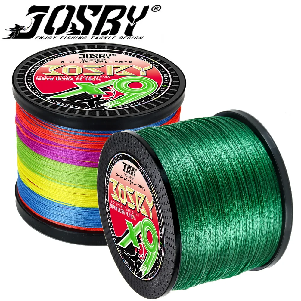 

JOSBY 9 Braided X9 100M 300M 500M PE Fishing Line 9 Strands Interspersed spiral Multifilament Strong Carp Fishing Line 22-100lb