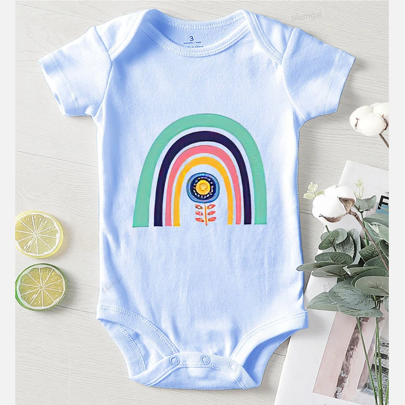 Зимняя одежда для новорожденных Одежда Костюм радуги Цельный Детский комбинезон