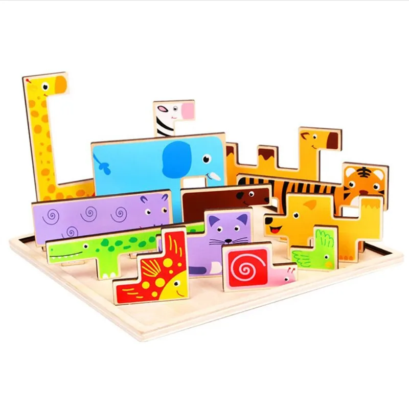 

Intelligence Kids Toy Wooden 3D Puzzle Multilayer Jigsaw Puzzle Baby Toys Child Creative Early Educational Learning Toys