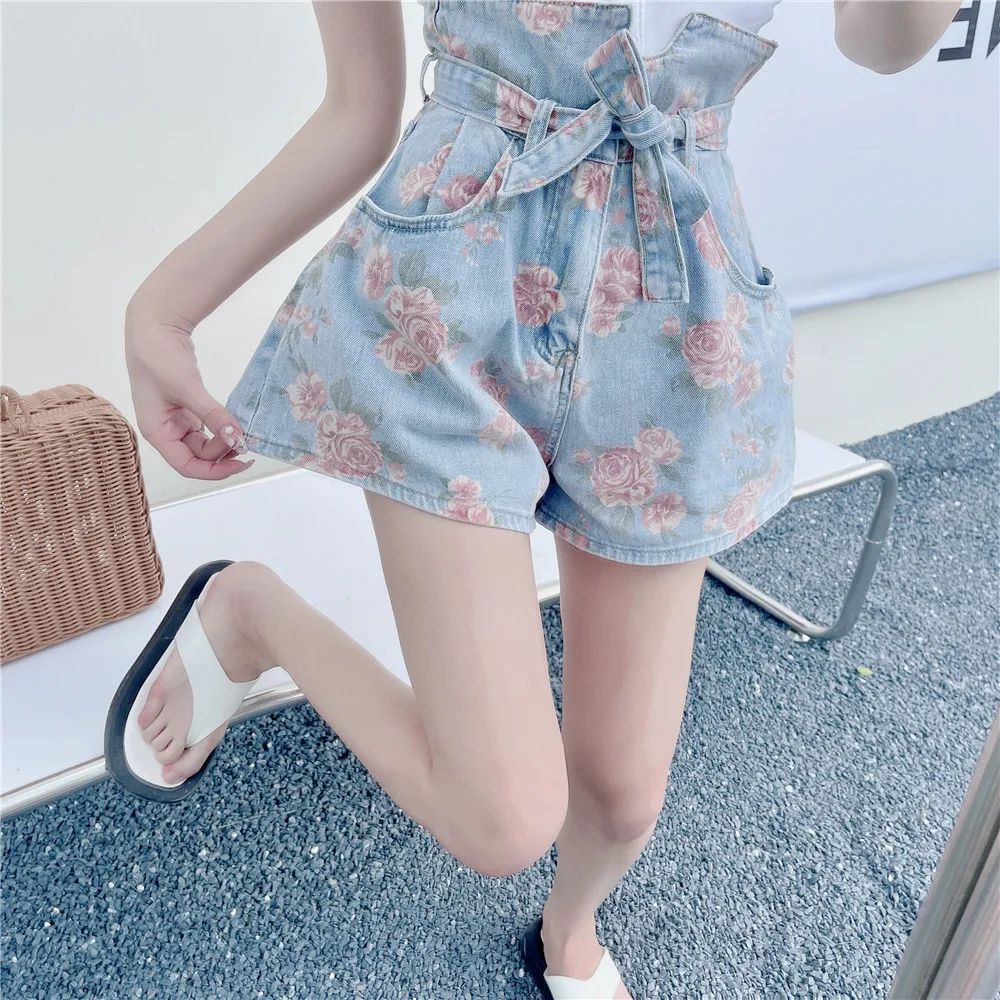 Шорты женские джинсовые с завышенной талией винтажные Модные свободные