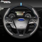 Чехол для руля из натуральной кожи для Ford Focus 3 2015-2018 Kuga 2016-2019 Escape C-MAX Ecosport 2018-2019