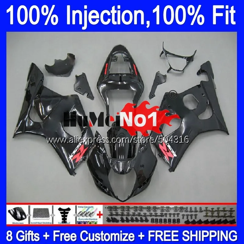 

OEM для SUZUKI GSXR-1000 1000CC GSXR1000 K2 20MC.0 GSX-R1000 GSX R1000 03 04 K3 GSXR 1000 2003 2004 03 04 Обтекатели глянцевый черный