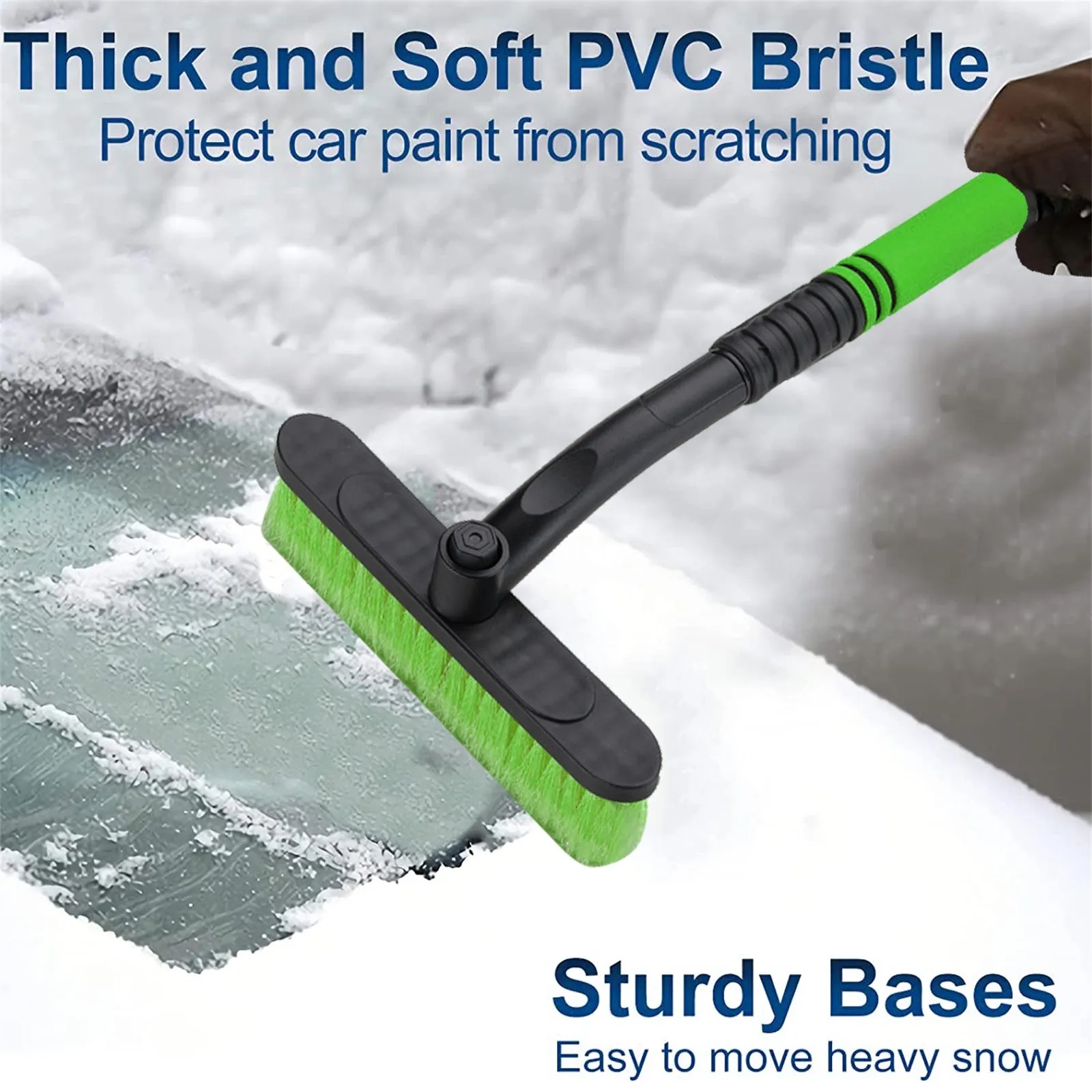 Snow Shovel For Car Telescopic Cleaning Tool Green Plastic Winter Machine Extendable Auto Ice Scraper | Дом и сад