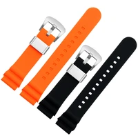 convex strap 20mm22mm black orange blue slicone rubber strap for seiko prospex watch accessories soft sports waterproofwatchband