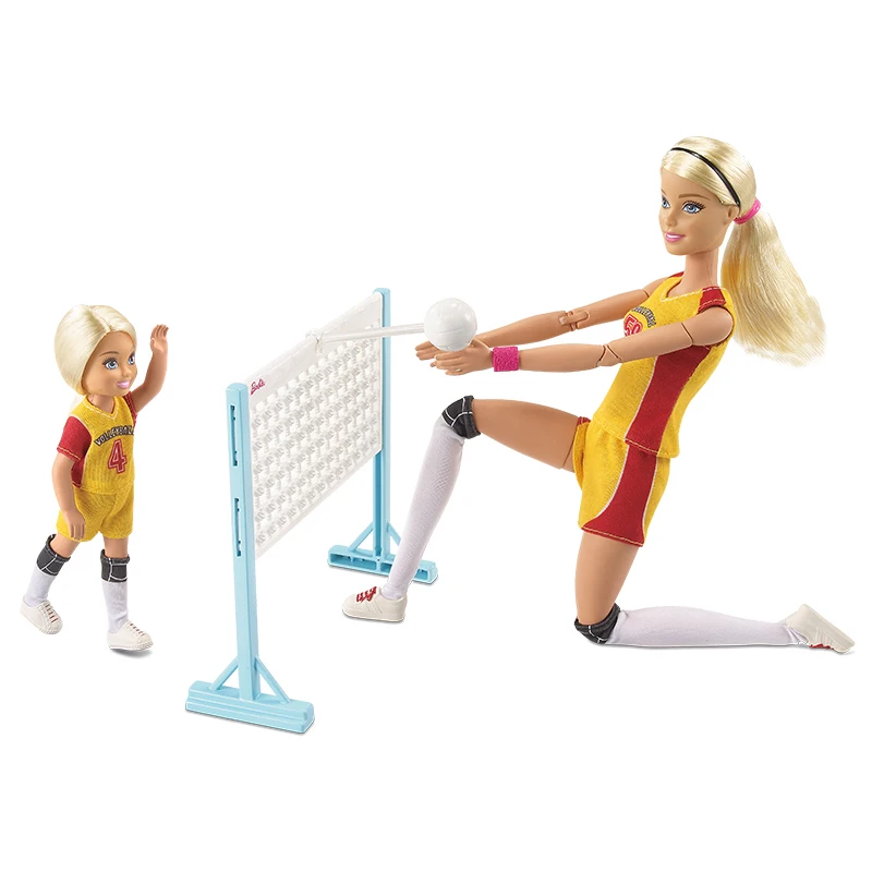 

Barbie Fashion Doll Volleyball Coach Teacher With Little Baby Barbie Princess Play House Toy Boneca Children Toy Birthday Gift