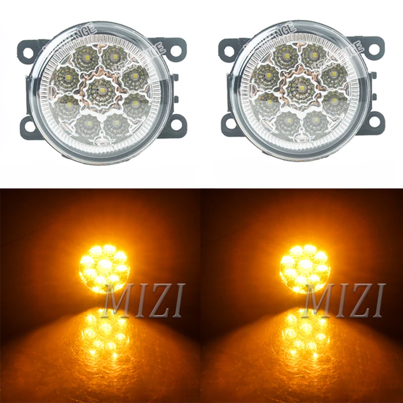 Yellow LED Для Защитные чехлы для сидений, сшитые специально для Suzuki Grand Vitara туман светильник s Alto Swift Ignis Jimny 1998- Противотуманные фары светильник светодиодный галогенные лампы головной светильник s DRL 2 шт - Цвет: Yellow LED