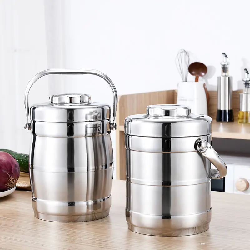 Изолированный Ланч-бокс из нержавеющей стали трехуровневый для взрослых и