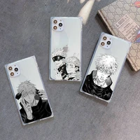 anime jujutsu kaisen gojo satoru phone case transparent for iphone 7 8 11 12 se 2020 mini pro x xs xr max plus