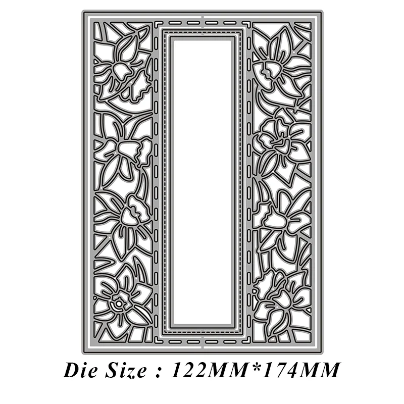 

JMCRAFT 2021 New Rectangle Flower Border #3 Metal Cutting Dies DIY Scrapbook Handmade Paper Craft Metal Steel Template Dies