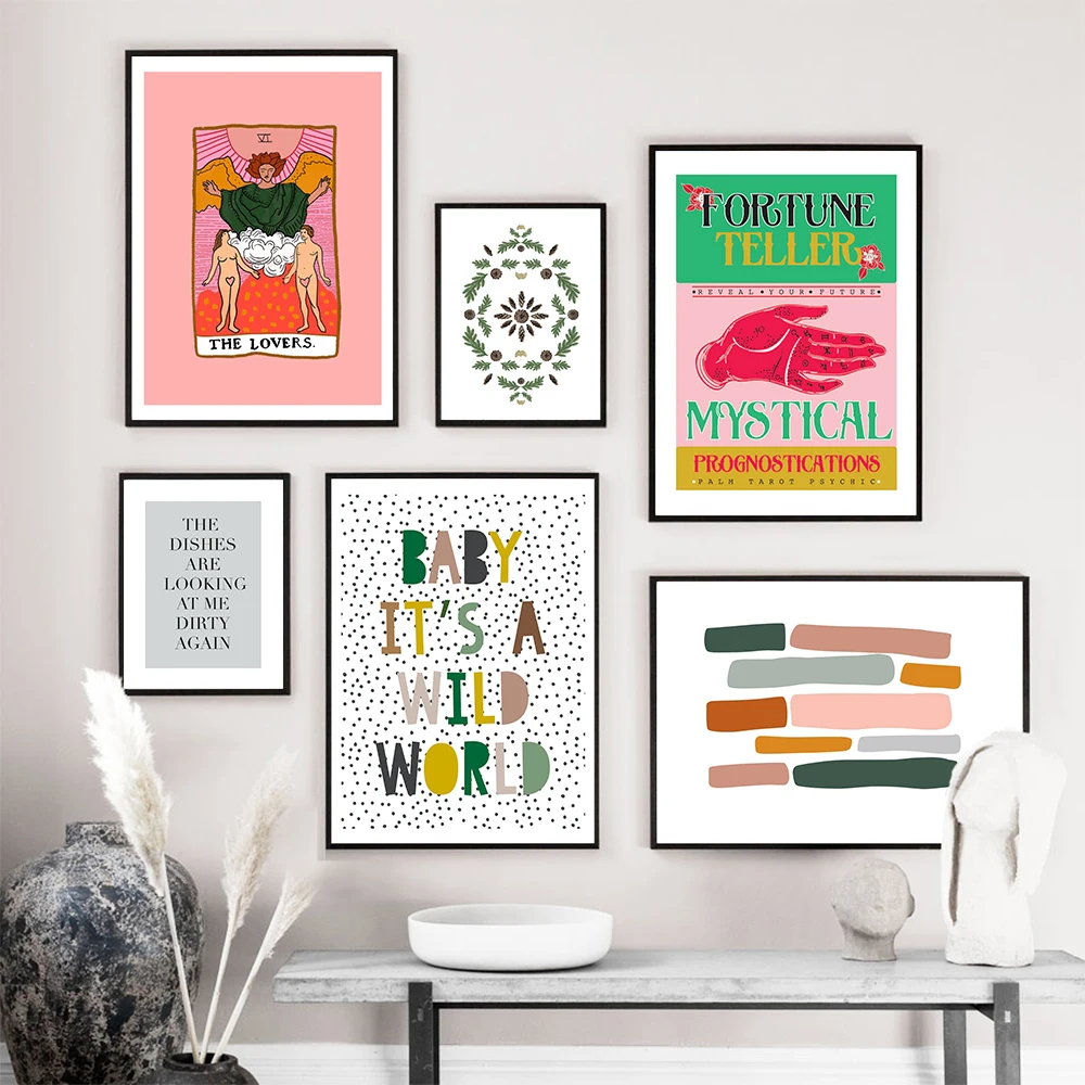 Абстрактная Радуга гадалка любителей Таро Холст Картина художественная стена с