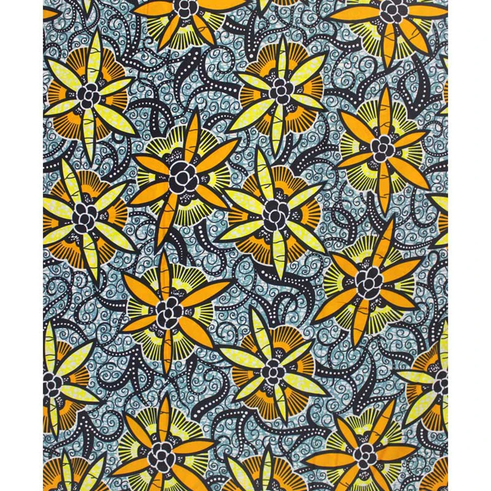 

Latest African Fabric Ankara Wax Textile/Kitenge/Pagnes for African dress 100% Cotton 6 yards YBGSW-123