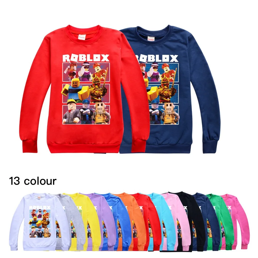 

Toddler Girl 2021 New Fall Clothes Robloxing big Children's O-neck Sweater Boys Long Sleeve Tops Kids T- Shirt Cute Child TShirt