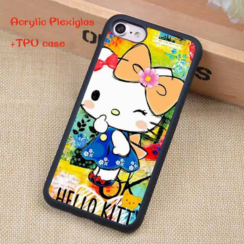 

Cute Kawaii Hellos Cat Kitties Phone Case For iphone 12 11 Pro Max X XR XS SE 2020 6S 7 8 Plus Acrylic Plexiglass TPU